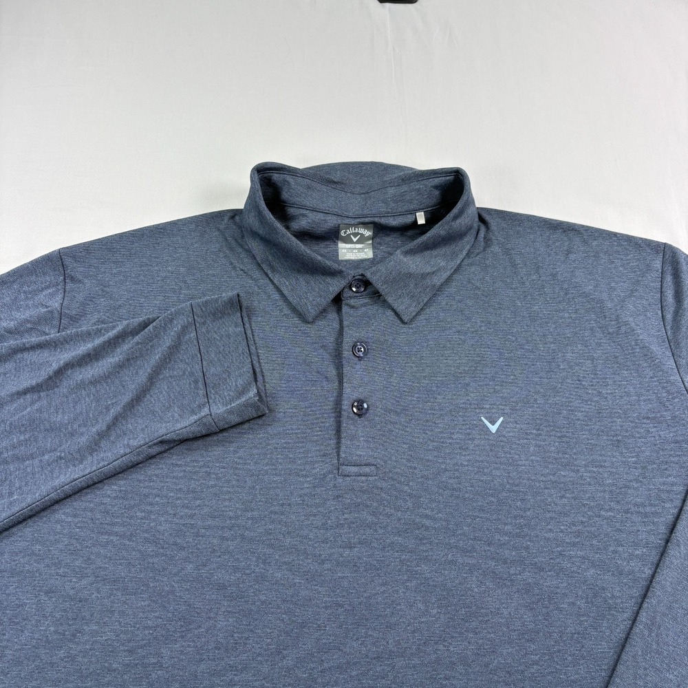 Callaway Golf Polo Shirt Men 4XL Blue Swing Tech Performance Long Sleeve Stretch